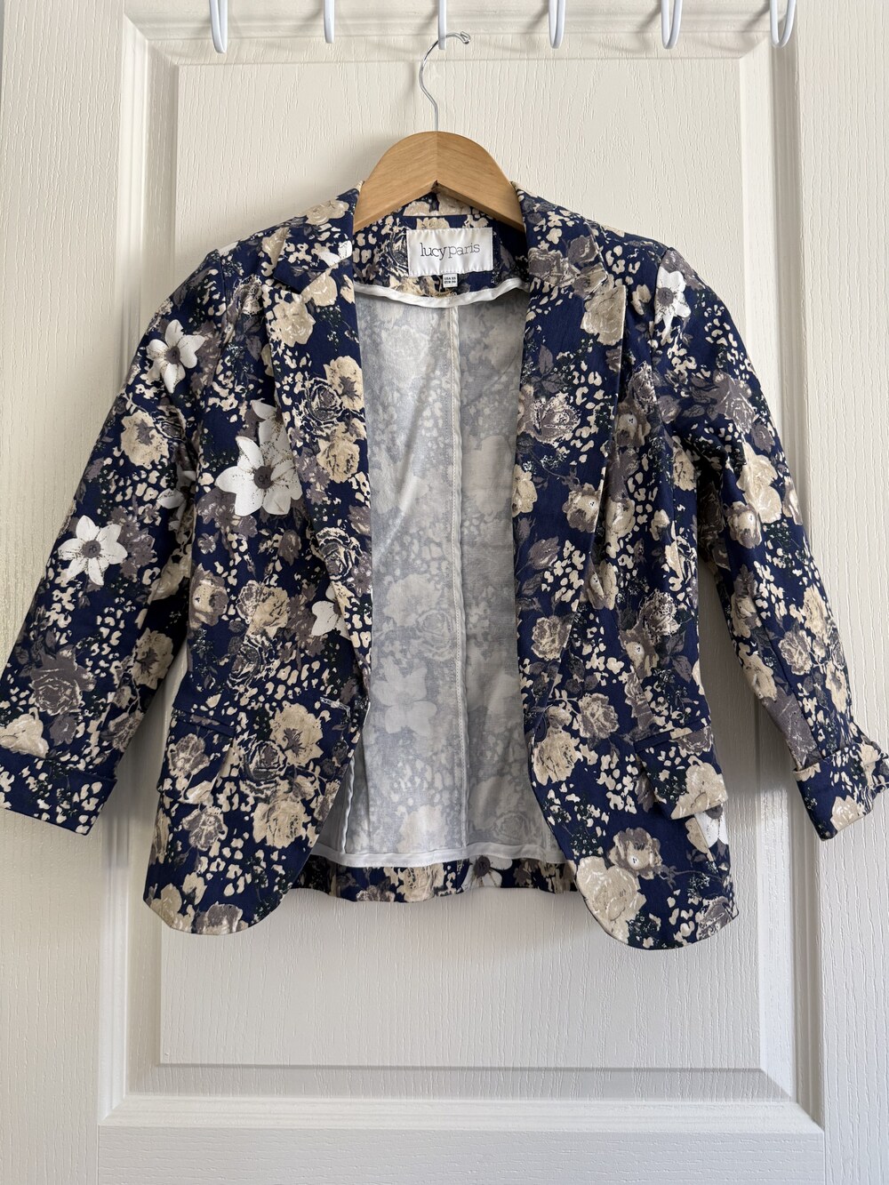 lucy paris Navy Floral Blazer